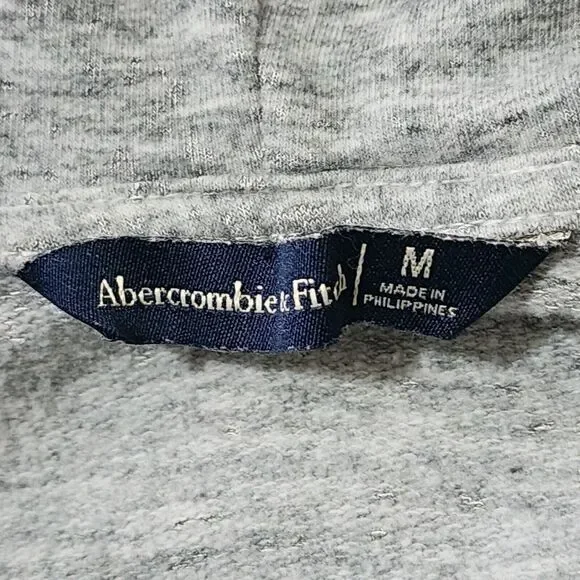 Abercrombie & Fitch Womens Short Oversized Fleece Hoodie Heather Gray A&F Size M - Picture 6 of 11